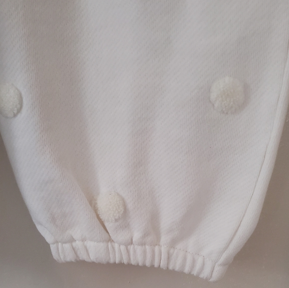 Lou & Grey‎ Cream Polka Dot Embroidered jogger pants with pockets Size Medium - Picture 6 of 12